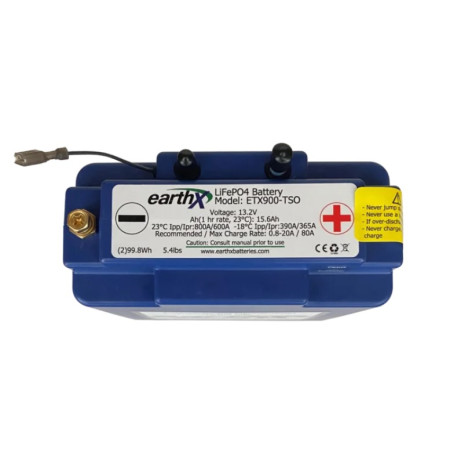 EARTHX ETX900-TSO BATTERIA AL LITIO PER AEREI 13.2V, 1 hr/ 1C rate - 15.6ah, Case E (12 Volt approvato dalla FAA per aeromobili