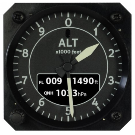 Altimetro rotondo autonomo Con Batteria BACKUP(master) con pressione interna sensori. Due aghi + display LCD (disponbile solo 8