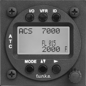Transponder Funke TRT800H-LCD Mode A/C/S , classe 1 , montaggio 57mm , LCD display