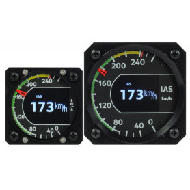 Independent round speed indicator (master) with internal pressure sensors. [standard 320km/h max].