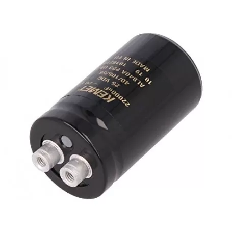 Kondenzatorji - potenciometri KEMET ALS30A473DF025 Elektrolitski kondenzator, 47000 µF, 25 V, serija ALS40, 6000 ur pri 105 ° C, ± 20%, vijak 24,49 €