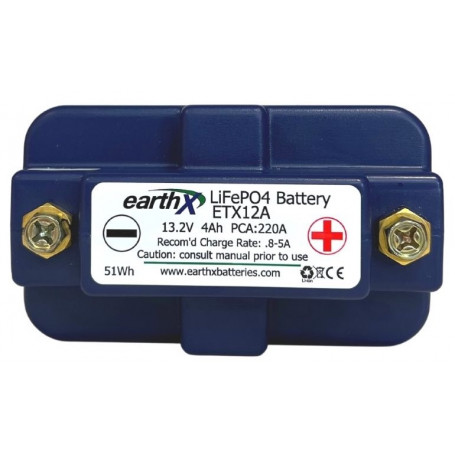EARTHX ETX12A 13.2V, 1 hr/ 1C rate - 4ah, Case A
