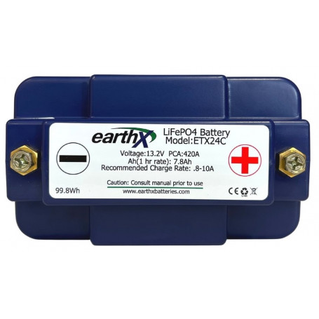 EARTHX ETX24C 13.2V, 1 hr/ 1C rate - 8ah, Case C