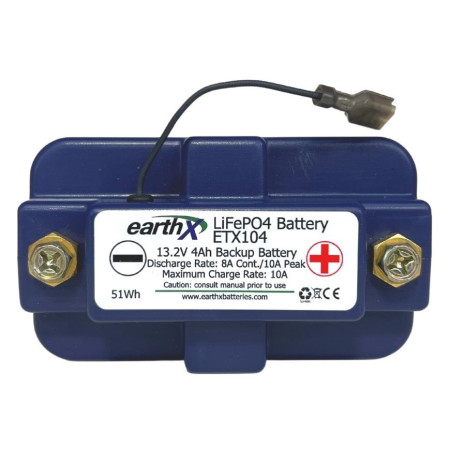 EARTHX ETX104 BACK UP BATTERY, 13.2V, 4Ah