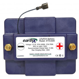 EARTHX ETX1600 BATTERIA AL LITIO PER AEREI 13.2V, 1 hr/ 1C rate - 32ah, Case U