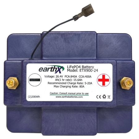 EARTHX ETX900-24  BATTERIA AL LITIO PER AEREI 26.4V, 1 hr/ 1C rate - 15.6ah, Case U
