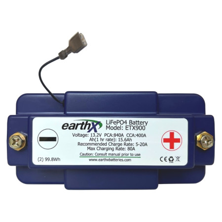 EARTHX ETX900  BATTERIA AL LITIO PER AEREI 13.2V,13.2V, 1 hr/ 1C rate - 15.6ah, Case E