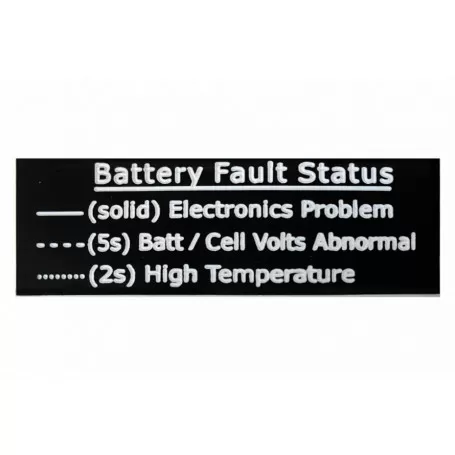 Battery Accessories Fault Light Indicator Placard €19.76