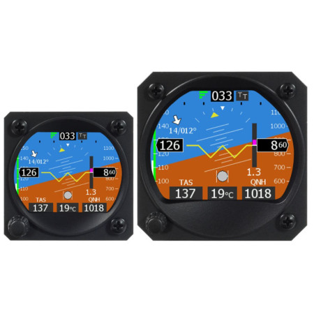 HORIS 57 avec option batterie de secours intégrée. Diamètre du trou du panneau 57 mm (2,25")