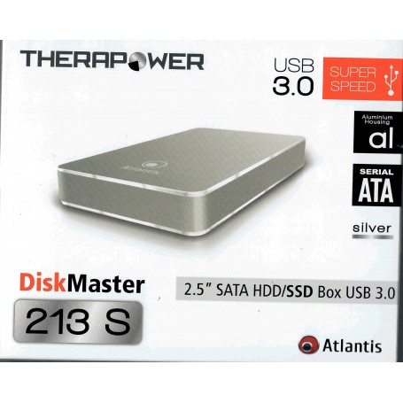 BOX EST X HD2.5" SATA ATLANTIS A06-HDE-213S (NECESSARIO HD) INTERF. USB3.0 -SILVER ALLUMINIO SATINATO-GAR.2 ANNI