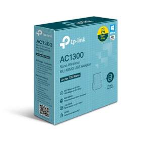 ADATTATORE WIRELESS AC1300 MINI DUAL BAND TP-LINK ARCHER T3U NANO USB2.0 400MBPS 2.4GHZ+867MBPS 5GHZ MU-MIMO