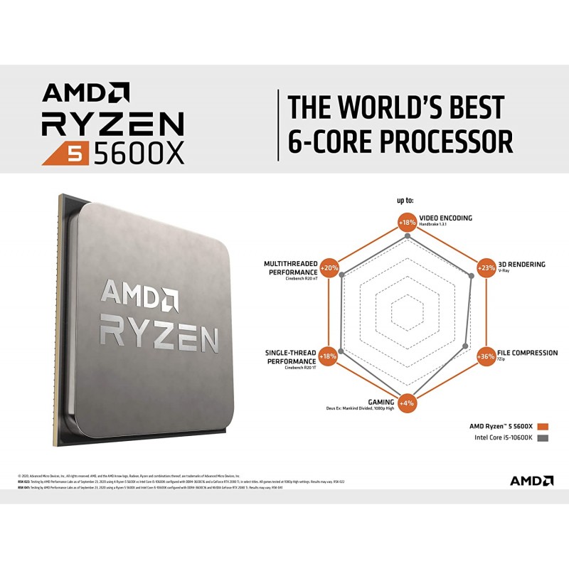 CPU AMD RYZEN 5 5600X BOX - - El Assli Hi-Tech 