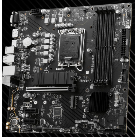 MSI B760, PRO B760M-P, LGA 1700, 4DDR5, 1PCI-Ex16, 2PCI-Ex1, 2M.2, 4SATA3