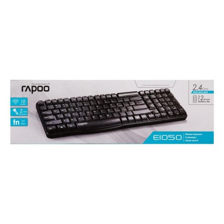 Rapoo E1050 - Tastiera - wireless - 2.4 GHz - nero