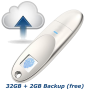 USB StrongBox 32Gb Fingerprint Flash Drive riconosce l'impronte digitale + spazio in Cloud  Free 2Gb