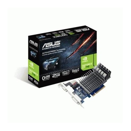 ASUS nVIDIA GT 710 PASSIVA 2 Gb DDR 3 PCIE2.0 DVI D-SUB HDMI 2560X1600 DX12 LowProfile