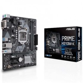 ASUS PRIME H310M-K R2.0 H310 LGA1151 2XDDR4DC-2666 VGA DSUB DVI 1XPCIE3.0X16 4XSATA3 GBLAN 4XUSB3.0 MATX