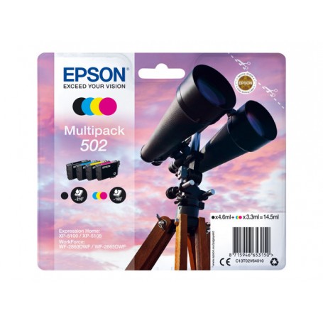 Epson 502 Multipack - Confezione da 4 - 14.5 ml - nero, giallo, ciano, magenta - originale - blister con radiofrequenza / allar