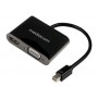 MEDIACOM - Adattatore video - Mini DisplayPort maschio a HD-15 (VGA), HDMI femmina - supporta 4K 30 Hz