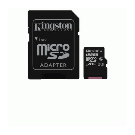 MICRO SECURE DIGITAL 128GB SDCS/128GB CLASS10 UHS-I 80MB/S + ADATTATORE CANVAS SELECT KINGSTON