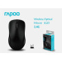 Rapoo 1620 - Mouse - ottica - 3 pulsanti - wireless - 2.4 GHz - NERO
