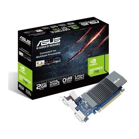 ASUS  NVIDIA GT 710 2 Gb DDR 5 64BIT PCIE2.0 DVI-D HDMI VGA HDCP 2560X1600