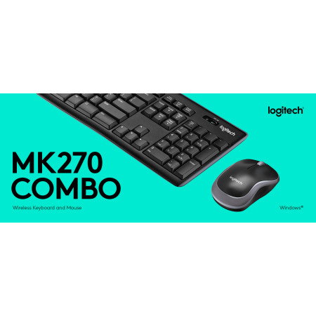 LOGITECH  TASTIERA+MOUSE WIRELESS RETAIL MK270 USB NERO