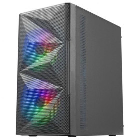 MARSGAMING CASE MICRO-ATX MC-ME BLACK GLASS + MESH 2xFRGB FAN
