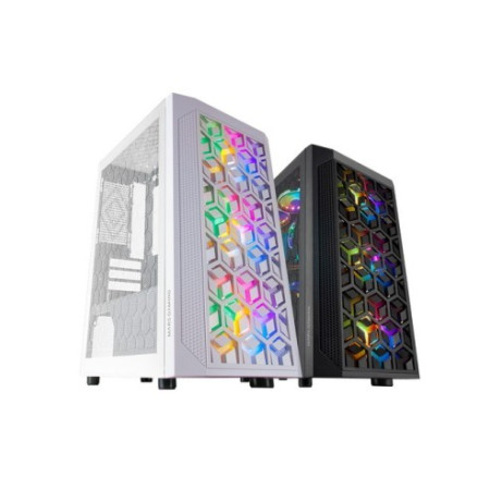 MARSGAMING CASE MICRO-ATX MCMESH BLACK U-COOLING, 3XFRGB FAN, 360 MESH