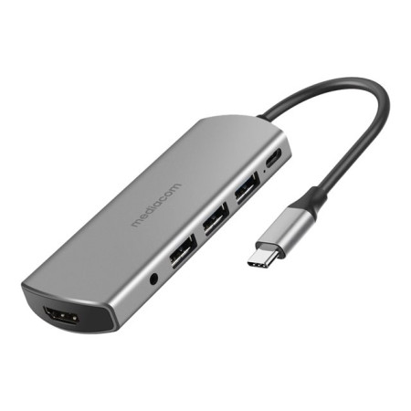MEDIACOM MD-C309 - Docking station in allumnio- USB-C 3b usb3.0  - HDMI