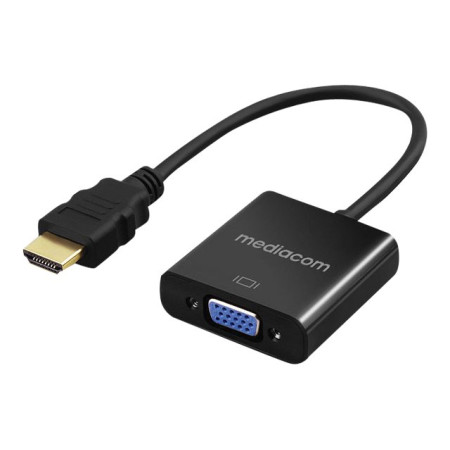 MEDIACOM MD-H200 - Adattatore video - HDMI maschio a HD-15 (VGA) femmina filettato - 4K30Hz (HDMI), 2K60Hz (VGA)