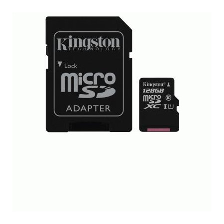 MICRO SECURE DIGITAL 128GB SDCG3/128GB CLASS10 U3 V30 + ADATTATORE READ:170MB/S WRITE:70MB/S CANVAS GO PLUS KINGSTON