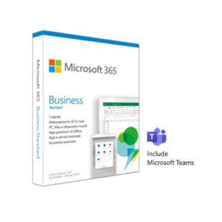 MICROSOFT 365 BUSINESS STANDARD RETAIL SUBSCRIPTION 1 LICENSE 1YR WIN/MAC ITALIAN