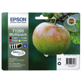 MULTIPACK EPSON "MELA" C13T12954010/12 1 NERO T129140 +3 COLOR T129240/340/440 SX420W-BX305F-BX320FW TAGLIA L