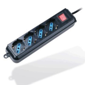 MULTIPRESA X UPS ATLANTIS A 4P SCHUKO/ITA BIPASSO - SPINA IEC/VDE +INTER. - P011-SL3004P-B NERA EAN  -GAR.2 ANNI-