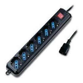 MULTIPRESA X UPS ATLANTIS A 6P SCHUKO/ITA BIPASSO - SPINA IEC/VDE +INTER. - P011-SL3006P-B NERA  -GAR.2 ANNI-