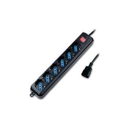 MULTIPRESA X UPS ATLANTIS A 6P SCHUKO/ITA BIPASSO - SPINA IEC/VDE +INTER. - P011-SL3006P-B NERA  -GAR.2 ANNI-