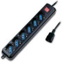 MULTIPRESA X UPS ATLANTIS A 6P SCHUKO/ITA BIPASSO - SPINA IEC/VDE +INTER. - P011-SL3006P-B NERA  -GAR.2 ANNI-