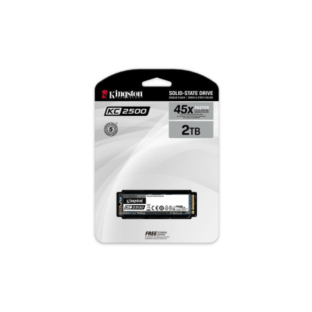 SSD M.2(2280) 2000Gb A2500 Kingston PCIe per NVMe Gen 3.0 x 4 linee Velocità in lettura 2200MB/s e 2000MB/s in scrittura