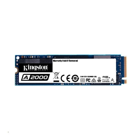 SSD M.2(2280) 250Gb A2000 Kingston PCIe per NVMe Gen 3.0 x 4 linee Velocità in lettura 2200MB/s e 2000MB/s in scrittura