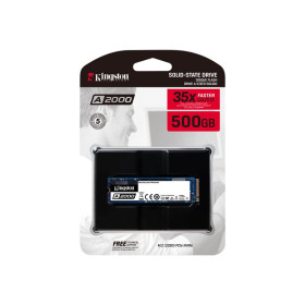 SSD M.2(2280) 500Gb A2000 Kingston PCIe per NVMe Gen 3.0 x 4 linee Velocità in lettura 2200MB/s e 2000MB/s in scrittura