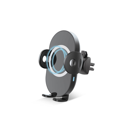 Supporto auto USB TYPE C Universale con ricarica wireless Nero
