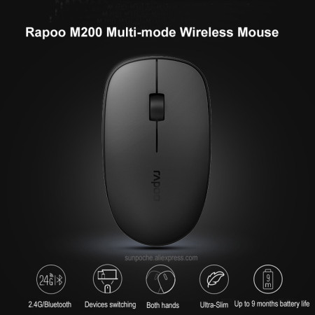 Rapoo M200 - Mouse BLACK MULTIMODE WireLess/BlueTooth