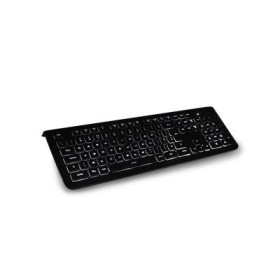 TASTIERA USB ATLANTIS P013-KB620 MULTIMEDIALE NERA RETROILLUMINATA CON LED BIANCO- 4 TASTI RAPIDI