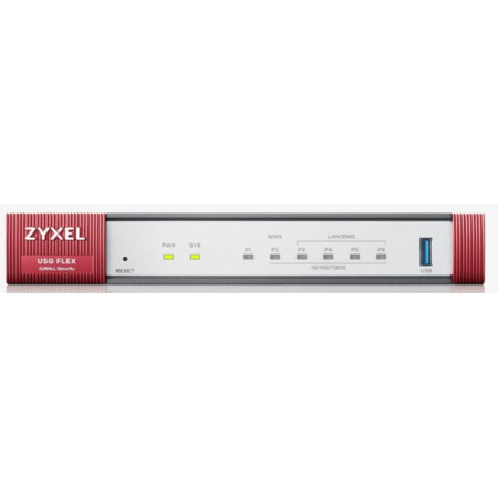 ZYXEL FIREWALL USG FLEX 100 SECURITY GATEWAY 1XWAN, 4XLAN, 1XUSB, VPN 40 IPSEC/L2TP, 30 SSL, AMAZON VPC, SSL INSPECTION, PCI DS