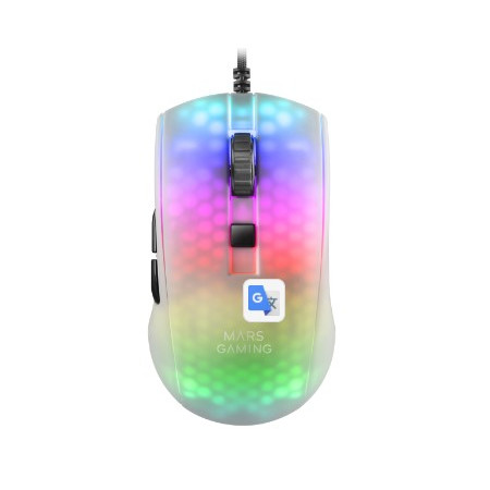 MARSGAMING GAMING MOUSE MMR WHITE 12800DPI EXT-LIGHT 58gr RGB PARACORD SOFT