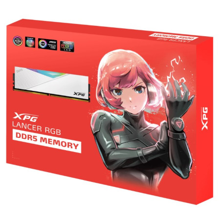 DDR5 ADATA XPG LANCER RGB 32GB KIT (2x16GB) 6400MHz WHITE