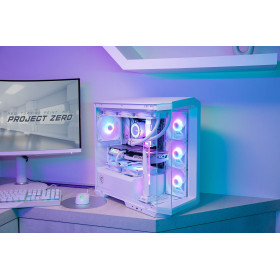 PC Gaming ZERO Project i5-14400F Liquid cooled MB B760M, 32Gb DDR5 6400 RGB W , nVidia 4060 8Gb W, Alim 750, SSD 500Gb